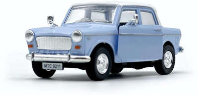 FUN FACTORY TOYS Queens 70 Vintage Fiat Toy Car with Pull Back Action (Color May Vary)(Sky Blue, Pack of: 1)