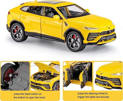 MANAKI ENTERPRISE 1:24 Lamborghini Urus Car Model Toy Child Sound and Light Pull Back Car(Color As Per Stock, Pack of: 1)