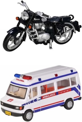 viaan world Combo pack of Centy ( Rugged Bike & Ambulance ) Toy for Kids(Black, White, Red, Blue, Silver, Pack of: 2)