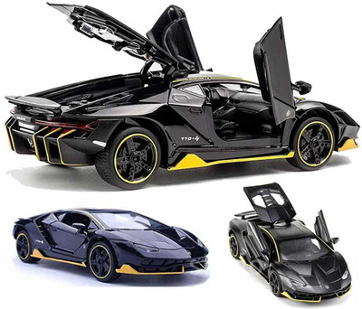 Aclipse 1:32 Lamborghini Diecast Metal Car Pull Back Vehicle Toy with Lights & Sound(Black, Pack of: 1)