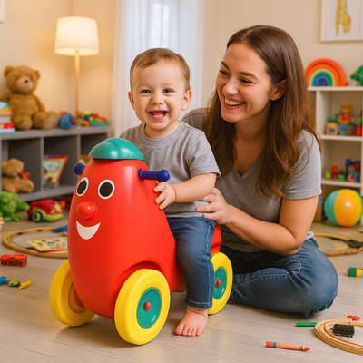Ok Play Humpty Dumpty Push On Ride For Kids Pony Ride On With Curved Seat Four WheelPush(Red, Pack of: 1)