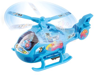 Toyco 360 Degree Rotation Musical and 3D Flashing Lights Helicopter Toy for Kids(Multicolor, Pack of: 1)