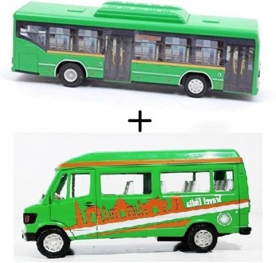 SABIRAT Travel India & Low Floor Bus Combo, Pull Back Action Toys(Green, Pack of: 2)