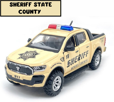 centy SHERIFF STATE COUNTY EMERGENCY SQUAD POLICE CAR WITH OPENABLE DOOR AND TAILGATE(LIGHT BROWN, Pack of: 1)