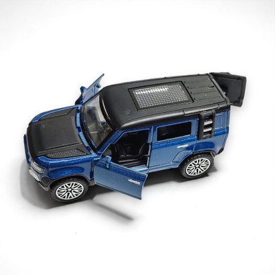 The Flyer's Bay 1:32 Scale DieCast Metal Pull-Back and Openable Doors Land Rover Defender(Blue)