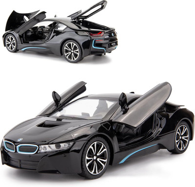 ARNIYAVALA 1/24 Compatible for BMW I8 Model Car, Zinc Alloy Pull Back Toy car(Black, Pack of: 1)