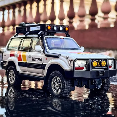SPENOP 1:24 LC80 Toy Car Die-cast Metal Car(White)