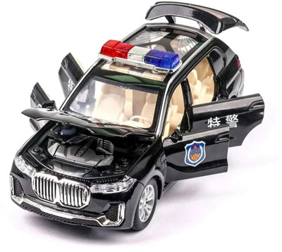 PINQUE Exclusive Alloy Metal Pull Back Die-cast Car 1:32 X7 Police(Multicolor)