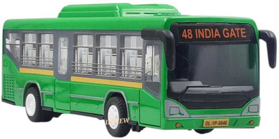 Shree Jee Bus Low floor Pull Back Action And Showpiece (multicolour Pack of 1)(Green, Pack of: 1)