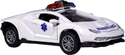 speedyz DIE CAST SEDAN CAR AMBULANCE 1:32 PULLBACK OPENING DOOR(White)