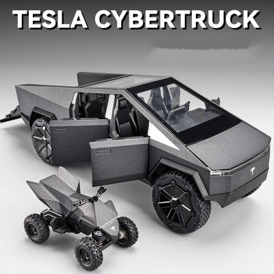 Devdhan 1:24 Tesla Cybertruck Model Toy With Sound & Light Toys Pull Back Pick-Up Truck(Multicolor, Pack of: 1)