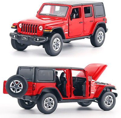 Magicwand 1:32 Scale Rubicon Jeep with 6 Openable Doors,Pull Back Action,Lights & Sound(Colors As Per Stock, Pack of: 1)