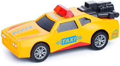 MINIMOTO Taxi DieCast Alloy Metal Model Car in 1:64 Scale Size Toy with Pull Back CM34(Yellow, Pack of: 1)