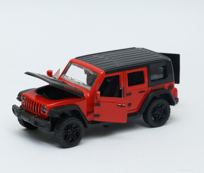 RAMSHREE 1:32 Die-Cast Metal Off-Road SUV Toy Model Opening Doors & Hood, light & music(Red)