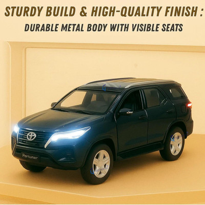 Tinywonders Toyo/ta Fortuner Die-Cast Pull Back Car Sturdy Metal Model Toy Vehicle for Kids(Black, Pack of: 1)