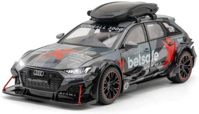 atozyy 1:24 Scale RS6 Sports Car Model | Die-Cast Toy Car with Detailing(Black, Pack of: 1)