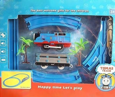 WONDER CREATURES Battery-Operated Toy Train Set with Real Light and Sound,(Multicolor)