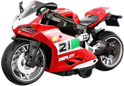 Toyco 1:14 Scale Pull Back Diecast Alloy Sports Motorcycle Toy Bike Simulation Model(Multicolor, Pack of: 1)
