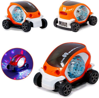 NKKL 4D Stunt Car Disco Lights, Bump & Go Toy with 360 Degree Rotating_VR525(Multicolor)