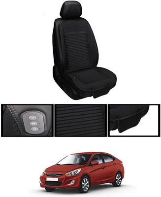 MSNP Leather Seating Pad For  HYUNDAI Verna(Front seats, Black Seat Black)