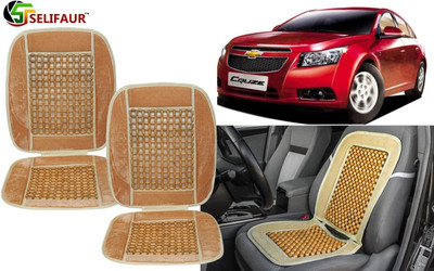 HANSHIKA ENTERPRISES Velvet, Wooden Bead Seating Pad For  Chevrolet Cruze(Front Seats, Back Seats, Office Chair Beige)