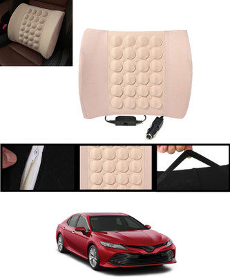 ABJD Beige Nylon Car Pillow Cushion for Toyota(Square, Pack of 1)