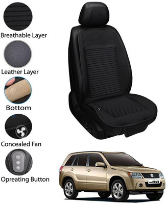 AYW Leather Seating Pad For  Maruti Suzuki Grand Vitara(Front Seat Black)