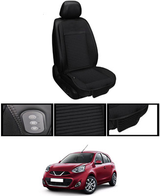 MSNP Leather Seating Pad For  Nissan Micra(Front seats, Black Seat Black)
