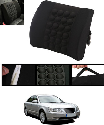 ABJD Black Nylon Car Pillow Cushion for Hyundai(Square, Pack of 1)