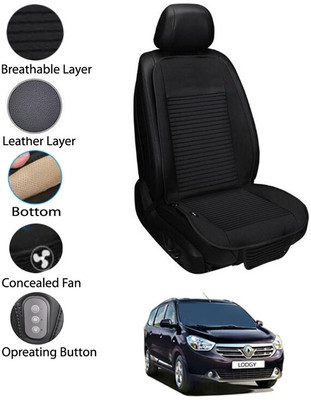 AYW Leather Seating Pad For  Renault Lodgy(Front Seat Black)