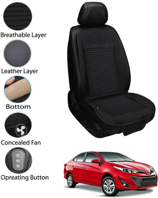 AYW Leather Seating Pad For  Toyota Universal For Car(Front Seat Black)