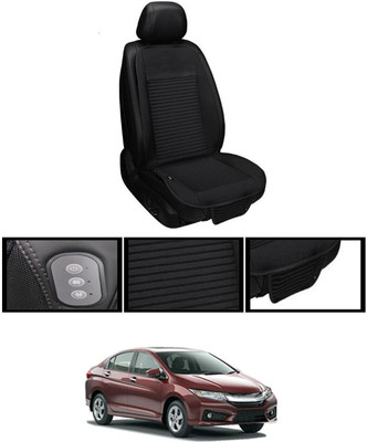 MSNP Leather Seating Pad For  Honda Universal For Car(Front seats, Black Seat Black)