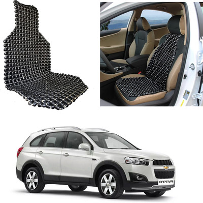 Oshotto Wooden Bead Seating Pad For  Chevrolet Captiva(Front Seats Black)
