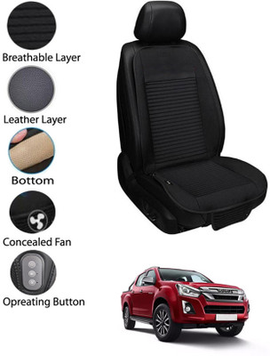 MATIES Leather Seating Pad For  Isuzu Universal For Car(Front Seat Black)