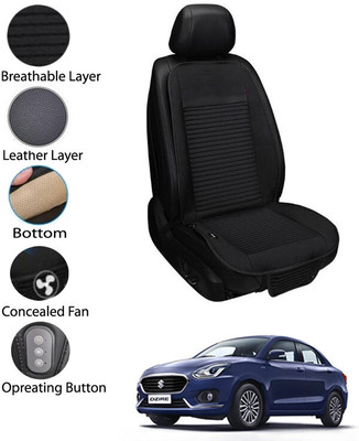 AYW Leather Seating Pad For  Maruti Suzuki Swift Dzire(Front Seat Black)