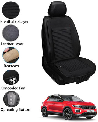 AYW Leather Seating Pad For  Volkswagen Universal For Car(Front Seat Black)