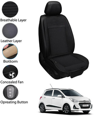 MATIES Leather Seating Pad For  HYUNDAI Grand i10(Front Seat Black)