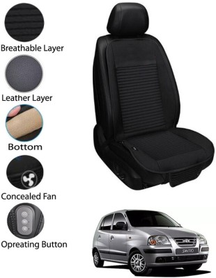 AYW Leather Seating Pad For  HYUNDAI Universal For Car(Front Seat Black)