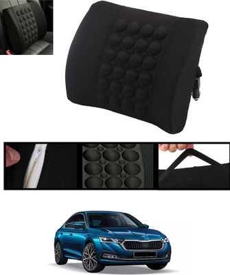 AYW Black Nylon Car Pillow Cushion for Skoda(Square, Pack of 1)