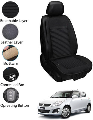 AYW Leather Seating Pad For  Maruti Suzuki Swift(Front Seat Black)