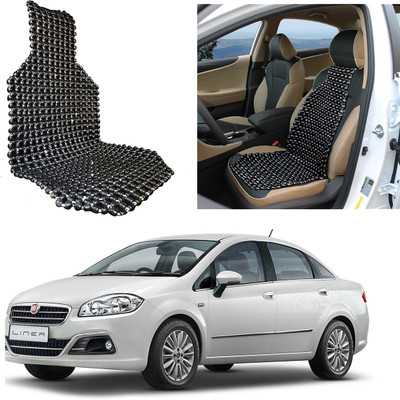 Oshotto Wooden Bead Seating Pad For  Fiat Linea(Front Seats Black)