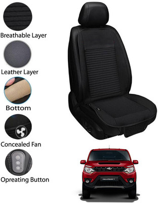 AYW Leather Seating Pad For  MAHINDRA Universal For Car(Front Seat Black)