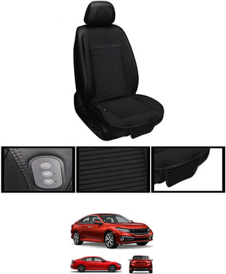 MSNP Leather Seating Pad For  Honda Civic(Front seats, Black Seat Black)