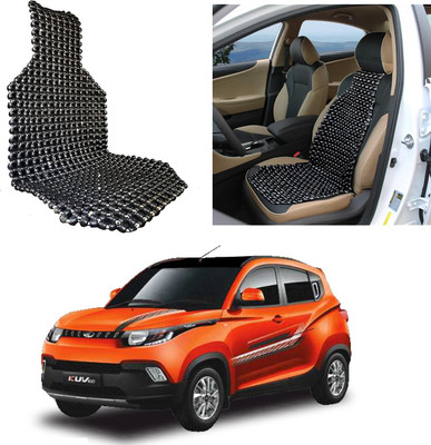 Oshotto Wooden Bead Seating Pad For  Mahindra KUV 100(Front Seats Black)