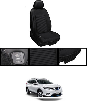 RKPSP Leather Seating Pad For  Nissan Universal For Car(Front, Back Black)