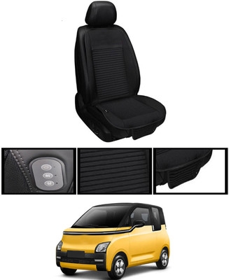 MSNP Leather Seating Pad For  Universal For Car Universal For Car(Front seats, Black Seat Black)