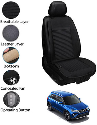 AYW Leather Seating Pad For  Toyota Universal For Car(Front Seat Black)
