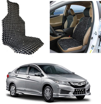 Oshotto Wooden Bead Seating Pad For  Honda City(Front Seats Black)