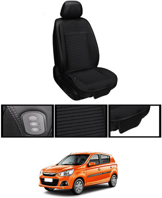 MSNP Leather Seating Pad For  Maruti Suzuki Alto K10(Front seats, Black Seat Black)