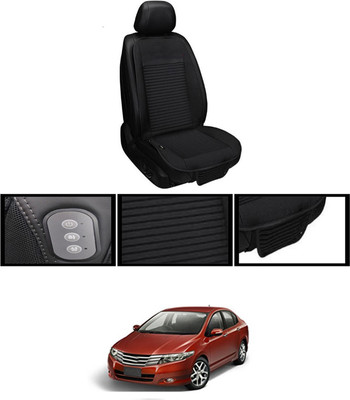 RKPSP Leather Seating Pad For  Honda Universal For Car(Front, Back Black)